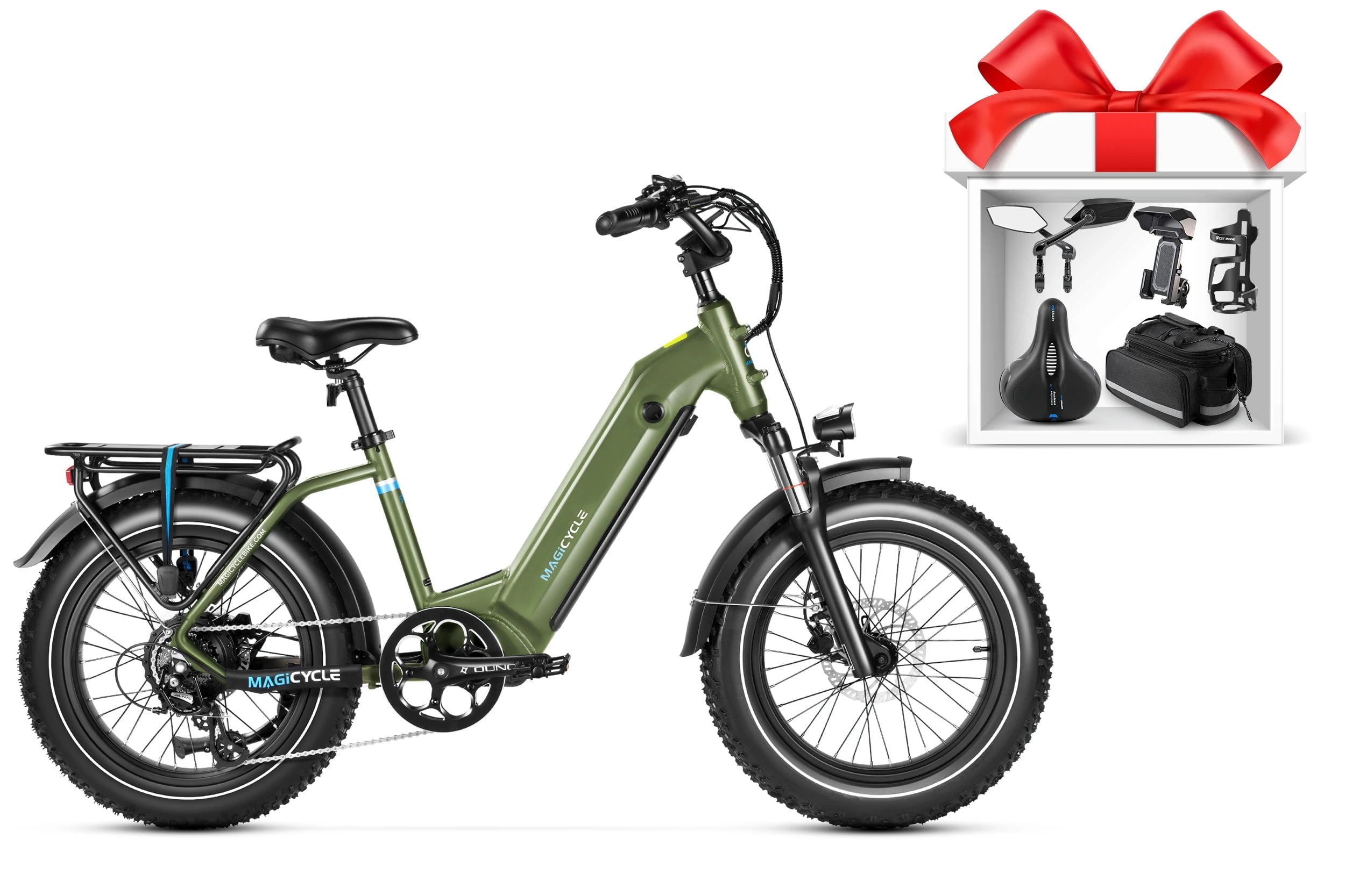 Magicycle Electric Bike for Adults, 750W Ebike with 52V 20Ah Removable Battery, 100 Miles, 28mph Max Speed, 7 speed,20'' Fat Tires Commuter City Cruiser Electric Bicycles, UL2849
