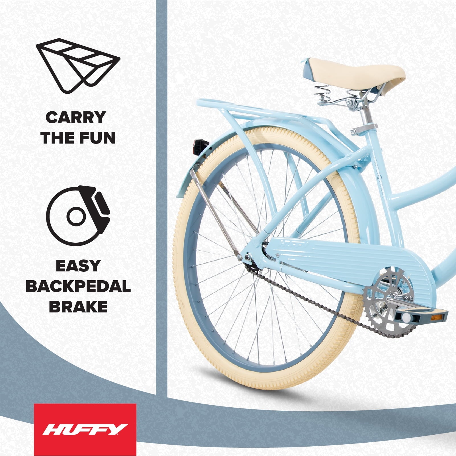 Huffy 26 Nel Lusso Cruiser Bike, Fits Riders 60+, Light Blue, Adult, Women's