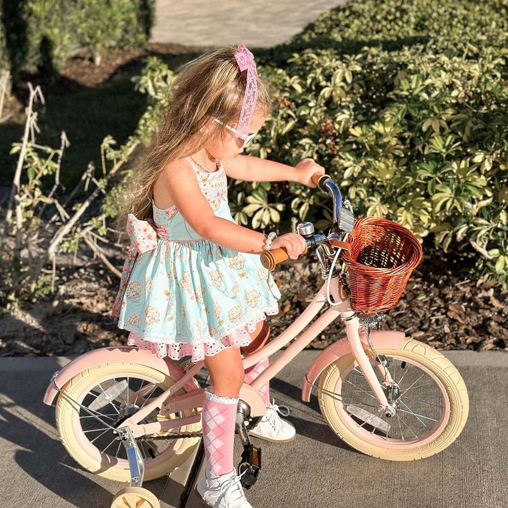 ACEGER 16 Inch Girls Bike with Basket, Purple, Training Wheels, Ages 4-8