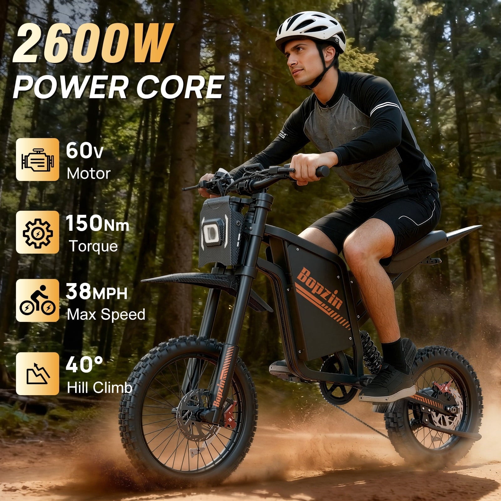 Electric Bike for Adults,1500W 35MPH,48V 20AH 30-80 Miles,20'' Fat Tire Mountain Bike with Rear Rack UL2849