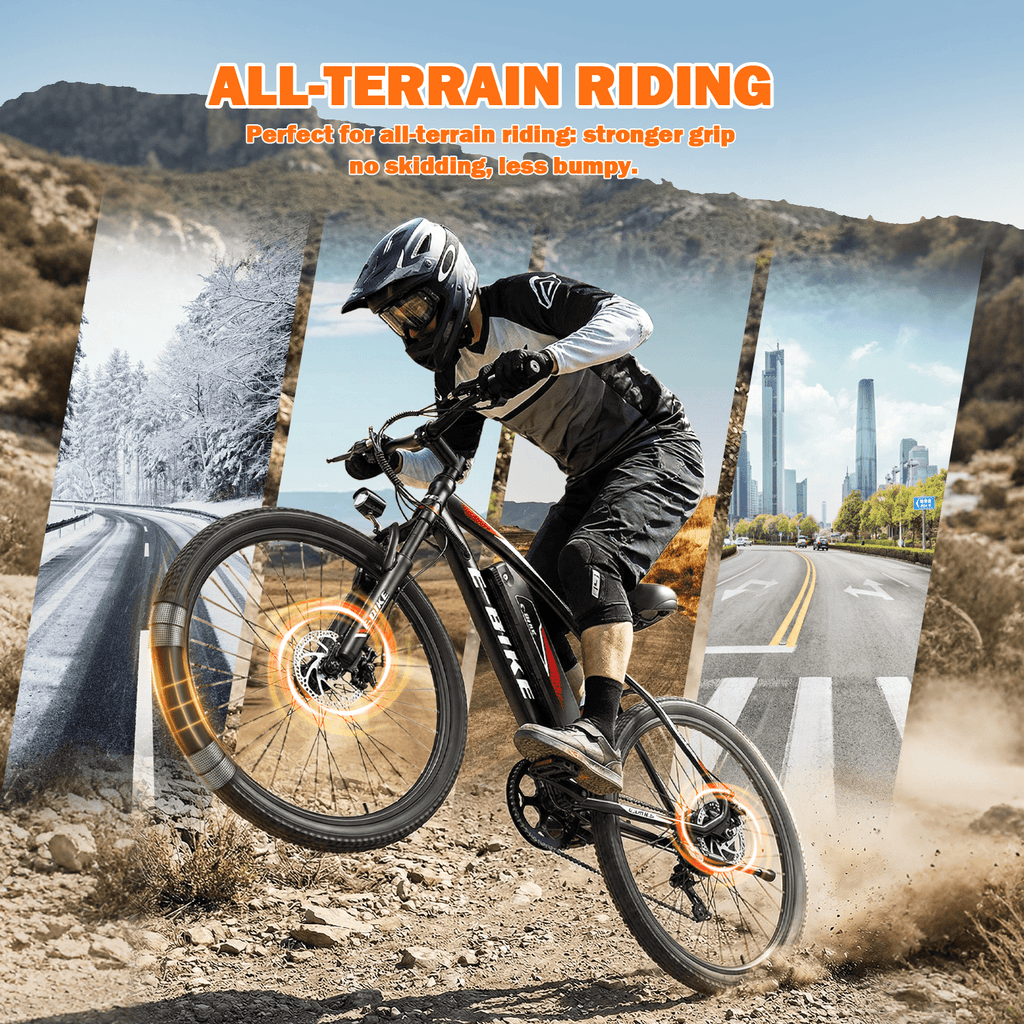 XKJ Electric Bike for Adults, 26”Electric Mountain Bike 576Wh Internal Battery & LCD Display,750W (Peak) Motor,7-Speed, Lightweight Ebike for Teens,40 Miles, Full Suspension,UL2849