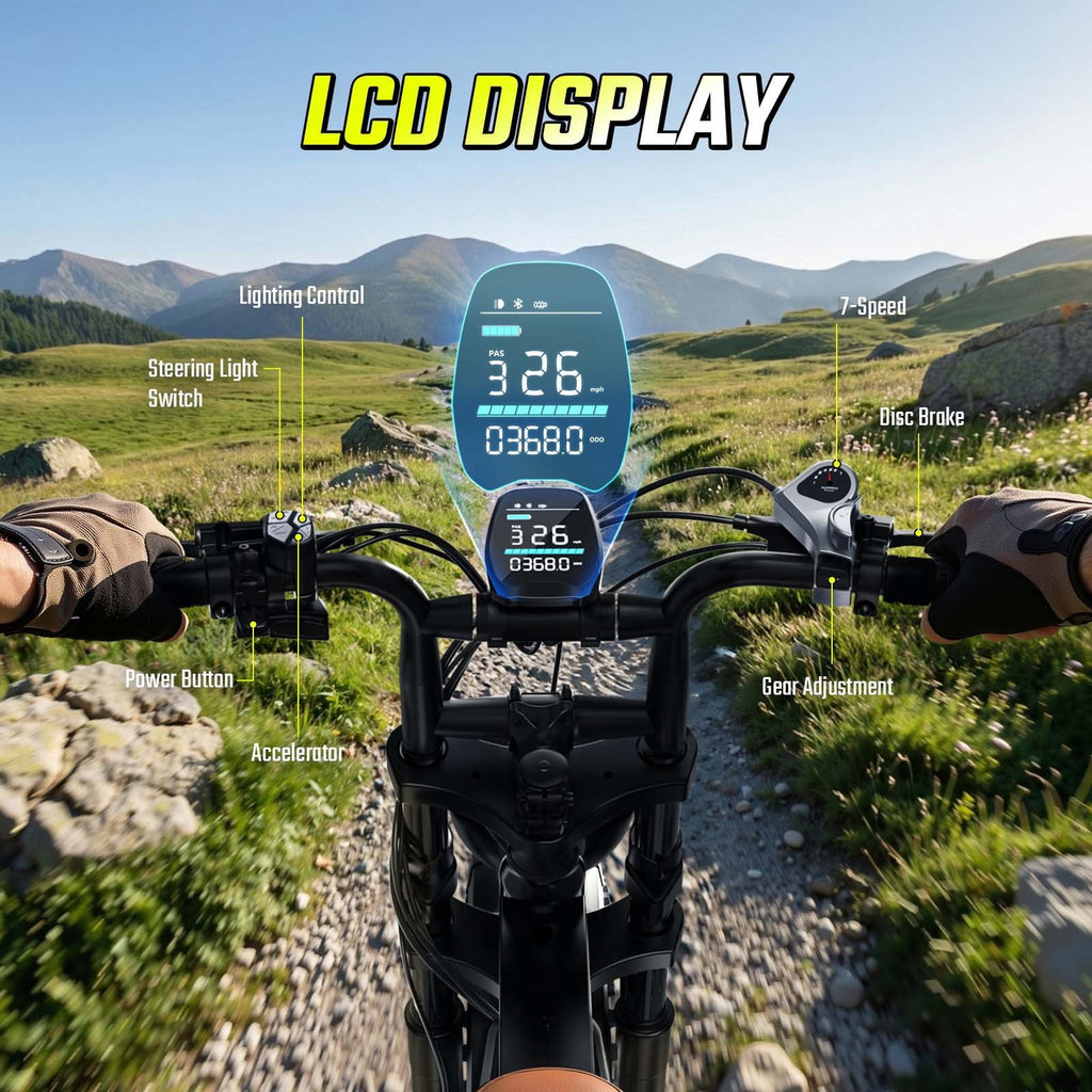 SISIGAD Electric Bike for Adults,20x4.0 Fat Tire E Mountain Bicycle,Peak 1500W Motor 48V15Ah Battery UL2849