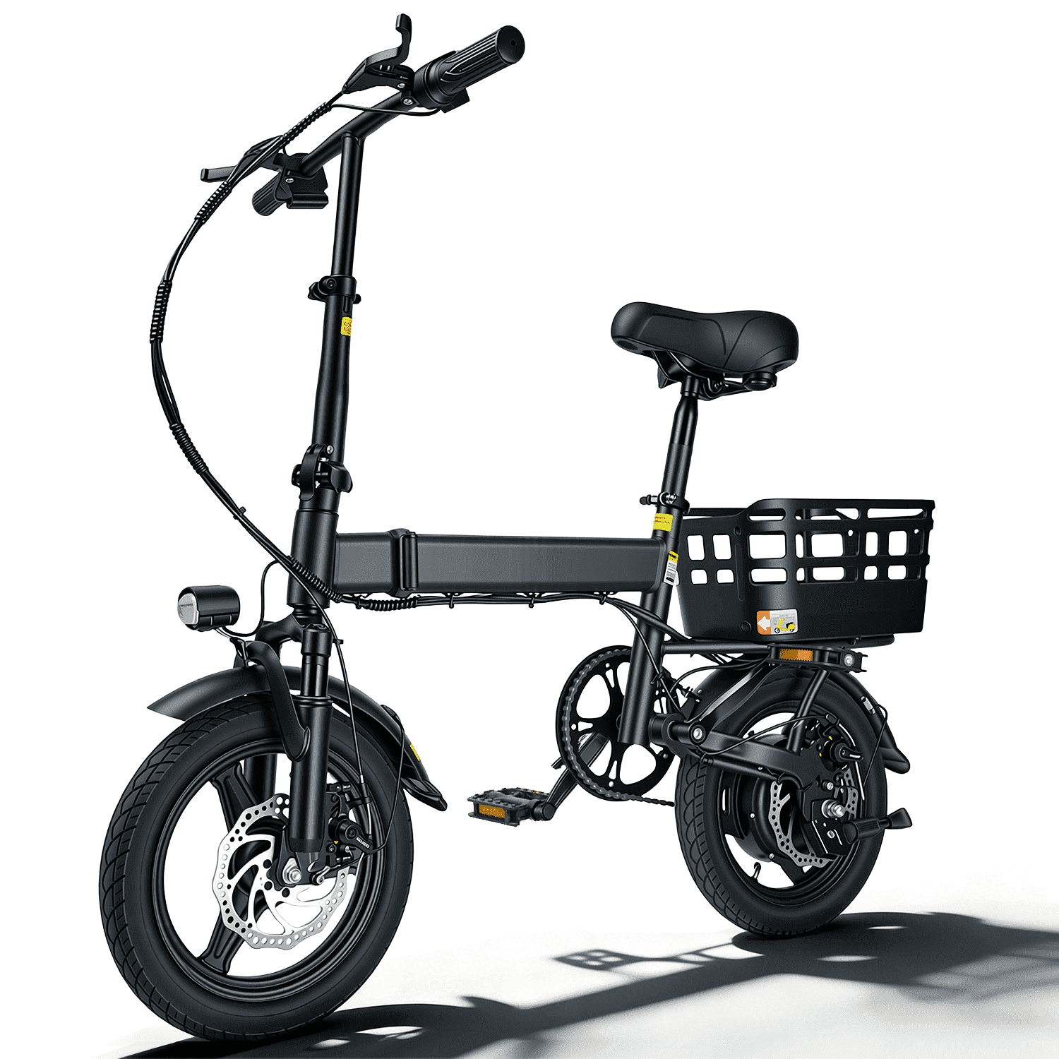 BroPath Electric Bike for Adults, Ebike, Electric Bicycle with 576WH Removable Battery,14 Folding Ebike, 21MPH,20+ Miles(MAX),500W High Motor,Multi-Shock Absorption,Commuting Mini E Bikes,UL2849