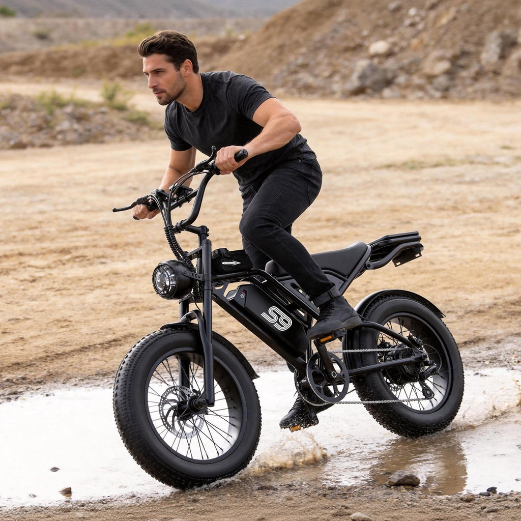 2200W Peak Electric Bike, 48V 20Ah &25MPH & 65Miles Range, 20''x4'' Fat Tire Mountain Ebike, Removable Battery, Rear Rack, Adult Electric Bicycle, UL2849