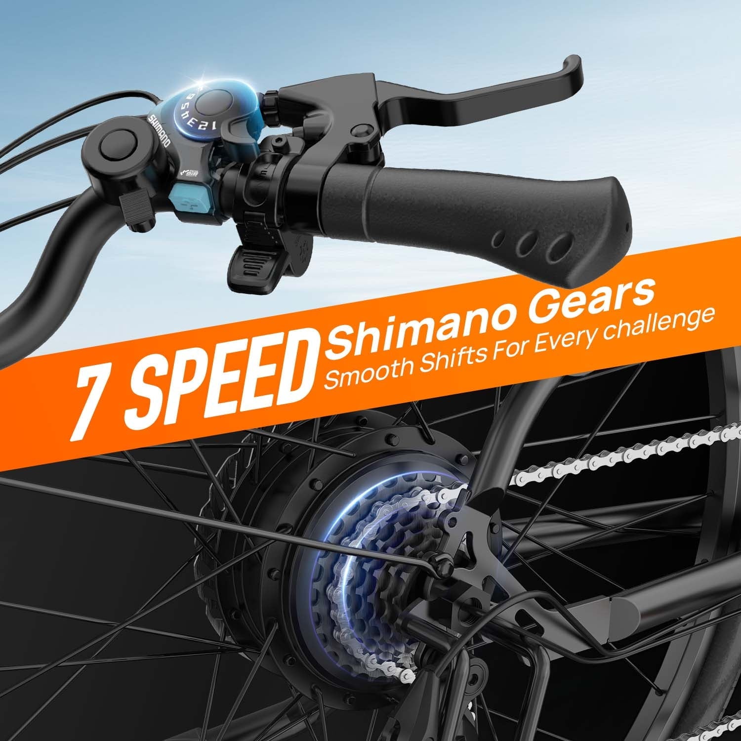 26 Electric Bike for Adults,750W Peak Motor,48V 10.4Ah Removable Battery, 60 Miles Range, 7-Speed City Commuter Ebike,UL2849