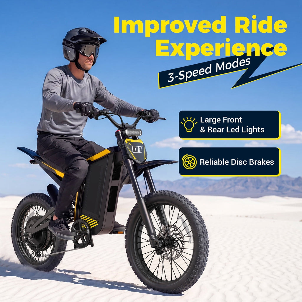 YareYi Electric Dirt Bike for adults, 4000W Peak Motor Electric Motorcycle 40 mph, 52V 30Ah Battery, 19/17 All Terrain Motorized Dirt Bikes, Dual Hydraulic Brakes