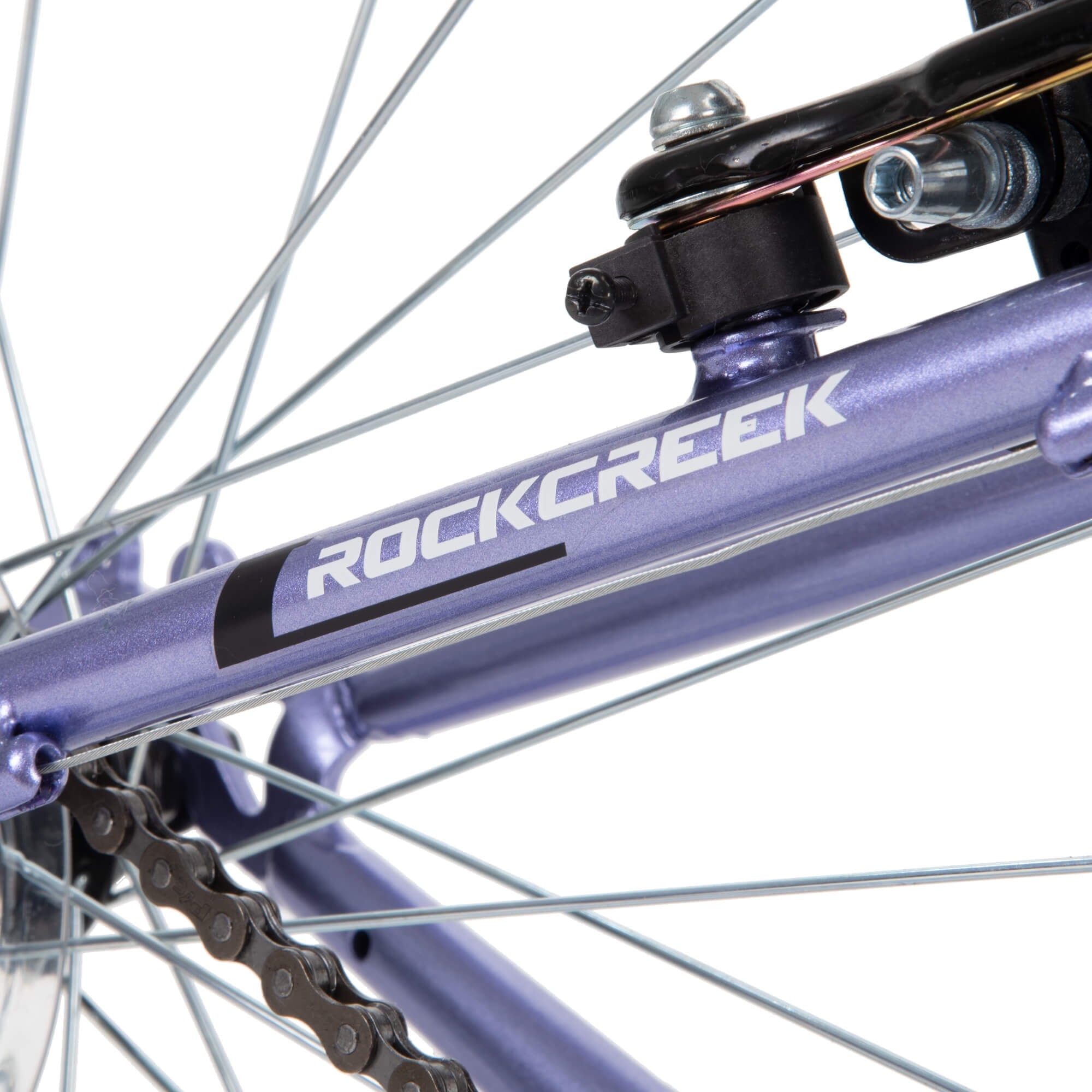 Huffy 24 Rock Creek Mountain Bike, Fits Riders 58” - 70”, Purple, Adult, Women's