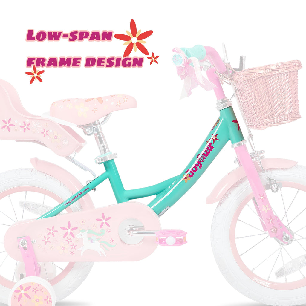 Joystar Unicorn 12inch Girls' Bike, Mint Purple