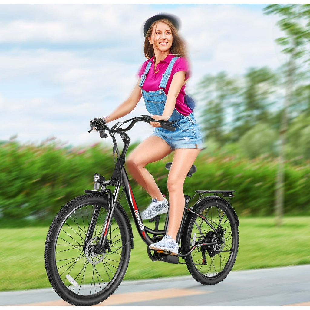 Gocio 26 Electric Bike for Adults, 750W Peak Motor Commuter E-Bike, 48V 7.8Ah Battery, 7-Speed, UL2849