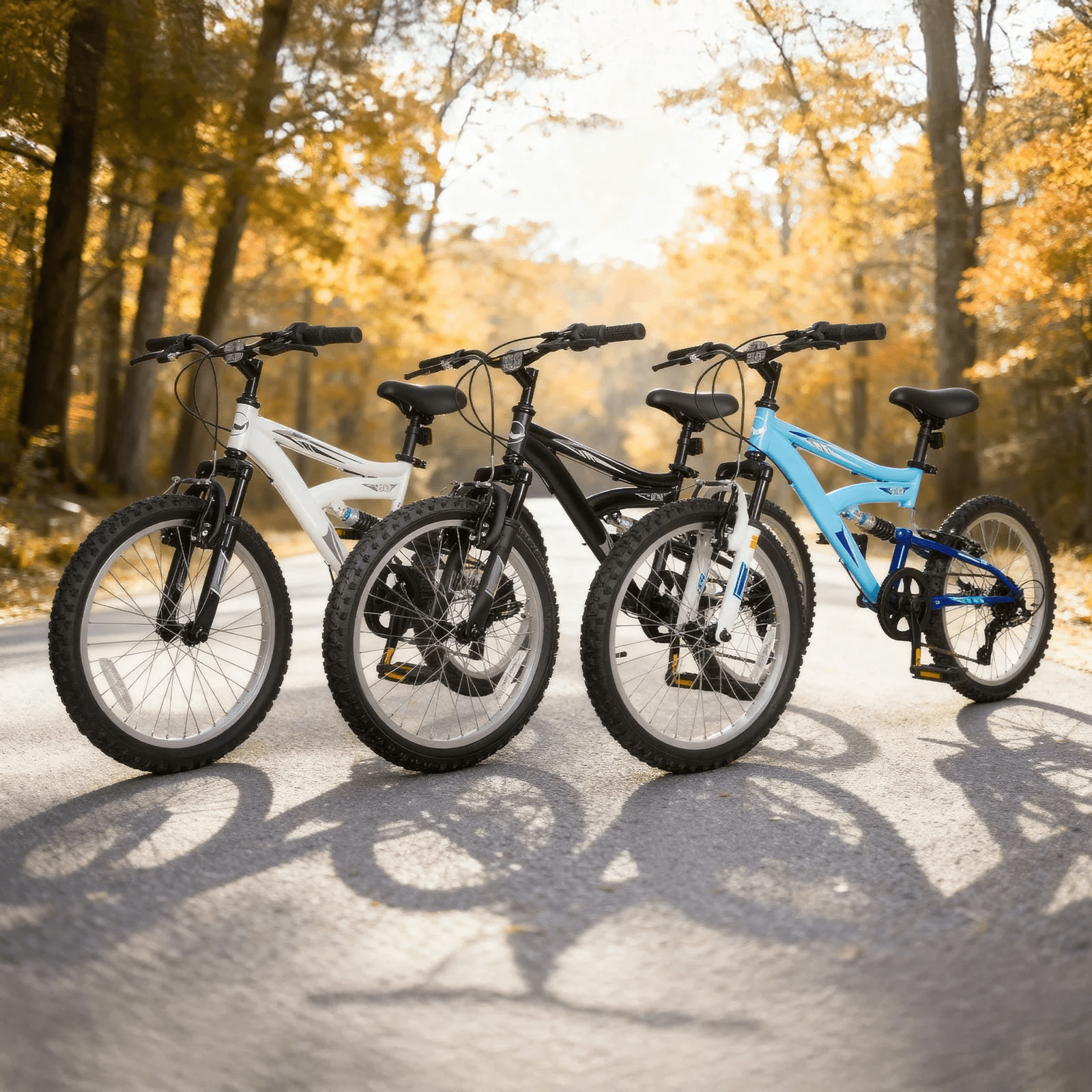 Hykolity Kids Mountain Bike 20 inch MTB Bicycle Age 6-12 Years Height 42-56 in Tween Cycling Full Suspension Sport Outdoor Bikes - Matte Black