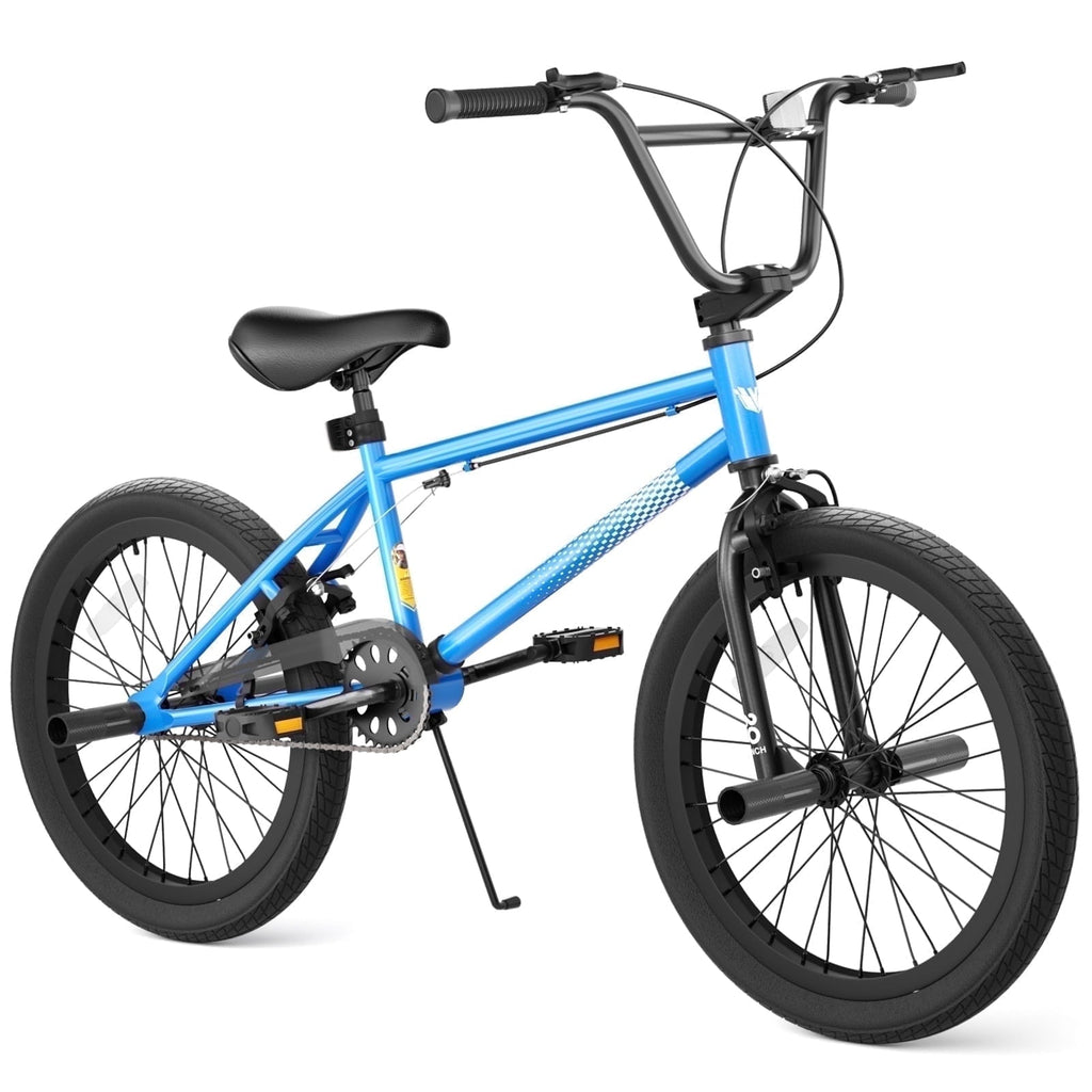 KORIMEFA Freestyle Kids BMX Bikes 18 20 Inch Kids Bicycles for Years Old Boys Girls Teen with Adjustable Seat and Handbrake, for Kids 8-12 Beginner-Level to Advanced Rider