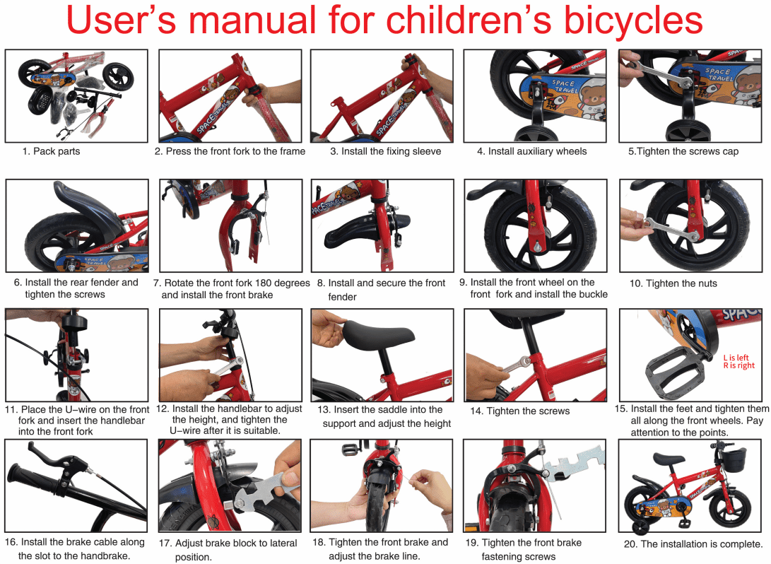 12 inch Kids Bike with Training Wheels, Children Bike with Adjustable Handlebar, Kids Bicycle for Boys Girls Toddlers Age 3-5, 2-in-1 Red Toddler Bike