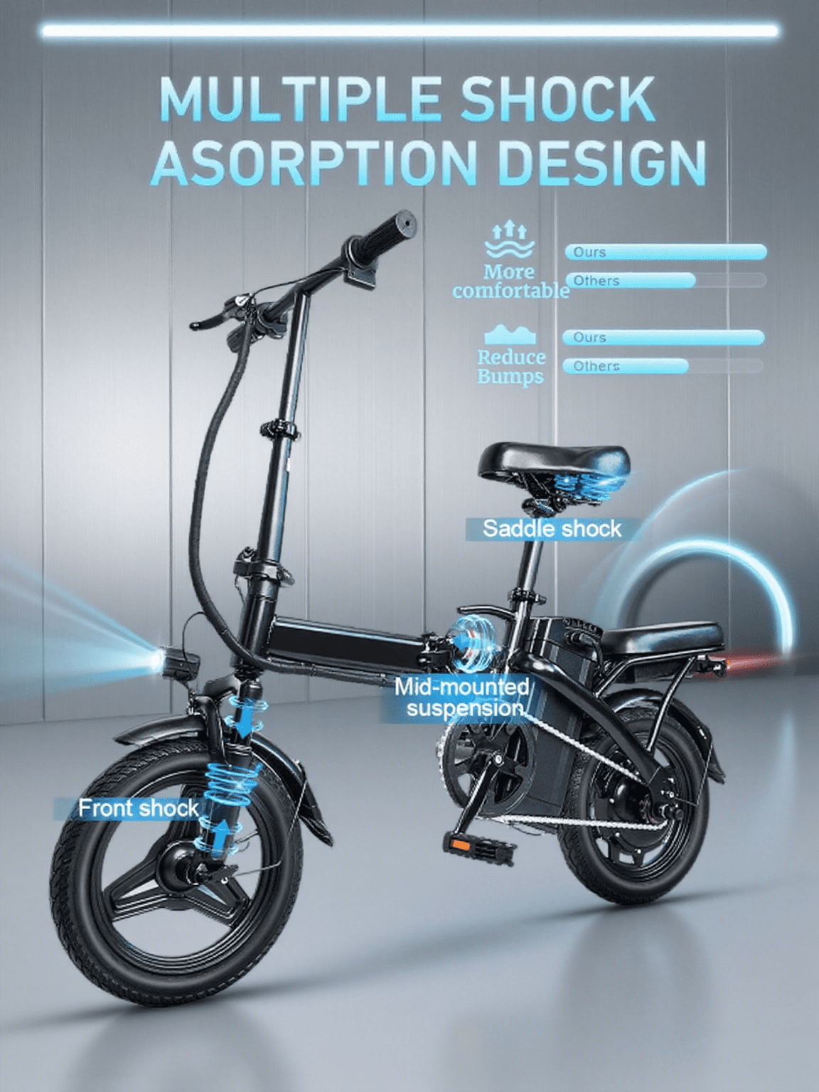 Electric Bicycle for Adults, 750W Peak 1000W Motor E Mountain Bike, 26in 45Miles 25MPH 7 Speed Commuting ebike with 432Wh, UL 2849