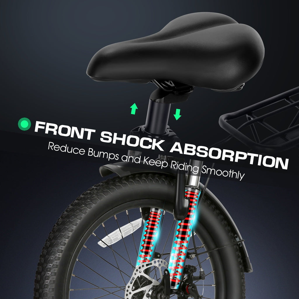 Vivi Electric Bike for Adults 20 x 2.4 Folding Electric Bike 48V 500W Electric Bike Commuter Bike 19.8MPH Suspension Fork Electric Bike with Cruise Control, UL2849 Certified