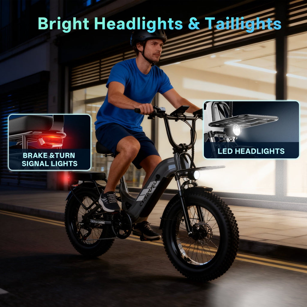 1000W Folding Electric Bike,48V 20AH Removable Battery EBike,30+MPH,80 Miles Max Range Electric Bike for Adults, 20 Fat Tire Foldable ebike, Adult Electric Bikes for Commute All Terrain