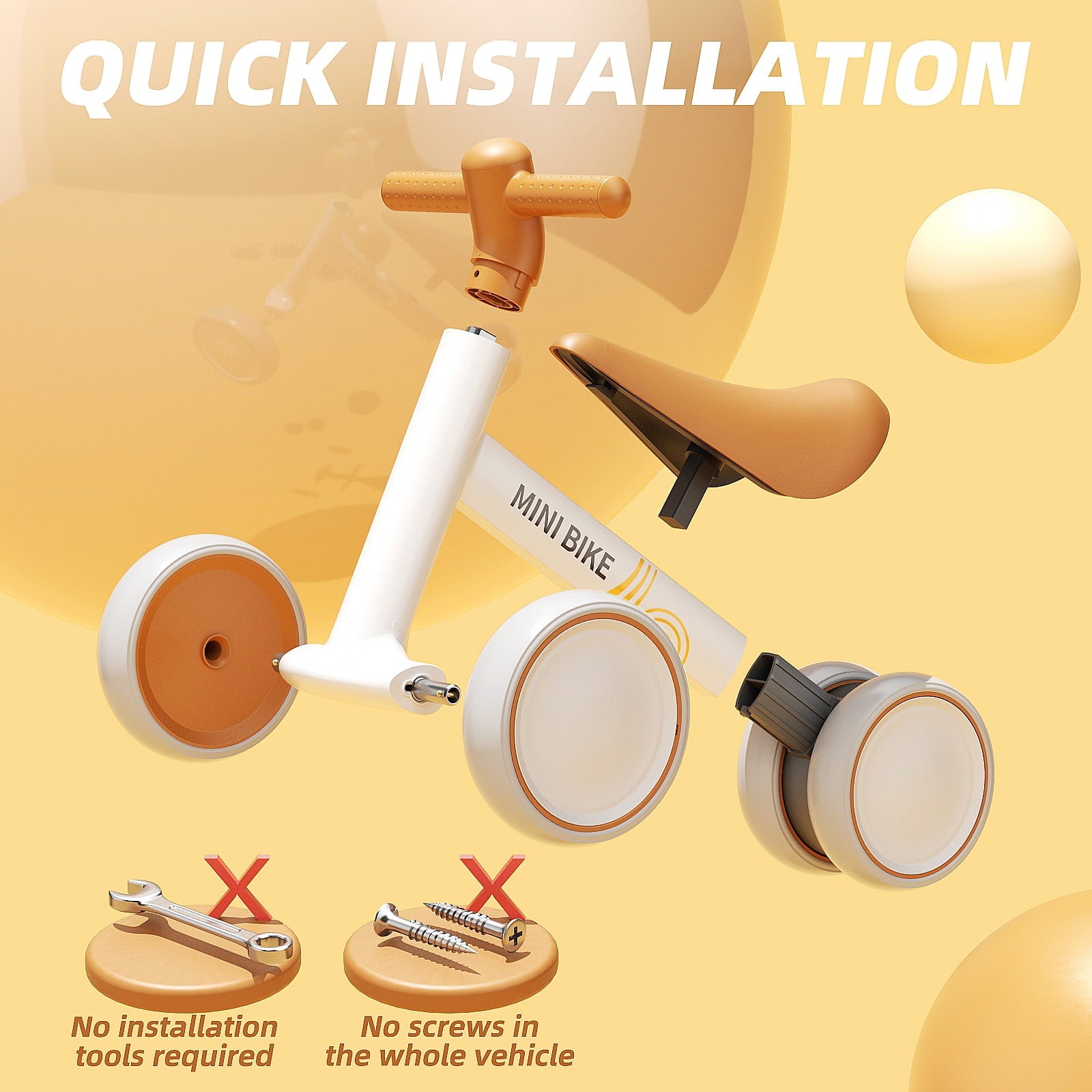 GLAF Baby Balance Bike for 12-36 Months , Toddler balance bike with 4 Wheels , Indoor & Outdoor Bike Riding Toy, First B-day Gift