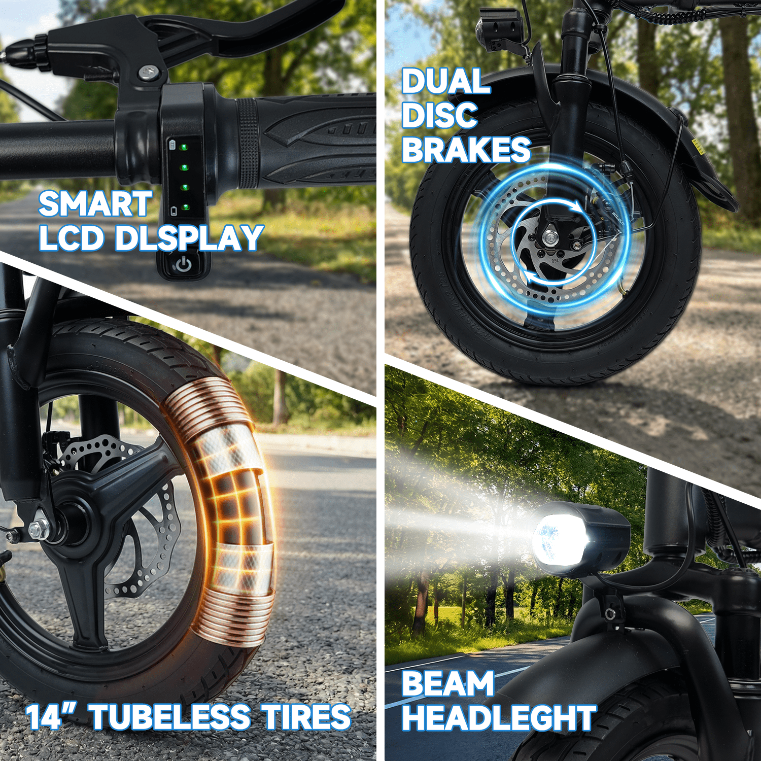 XKJ Electric Bike for Adults, 26”Electric Mountain Bike 576Wh Internal Battery & LCD Display,750W (Peak) Motor,7-Speed, Lightweight Ebike for Teens,40 Miles, Full Suspension,UL2849