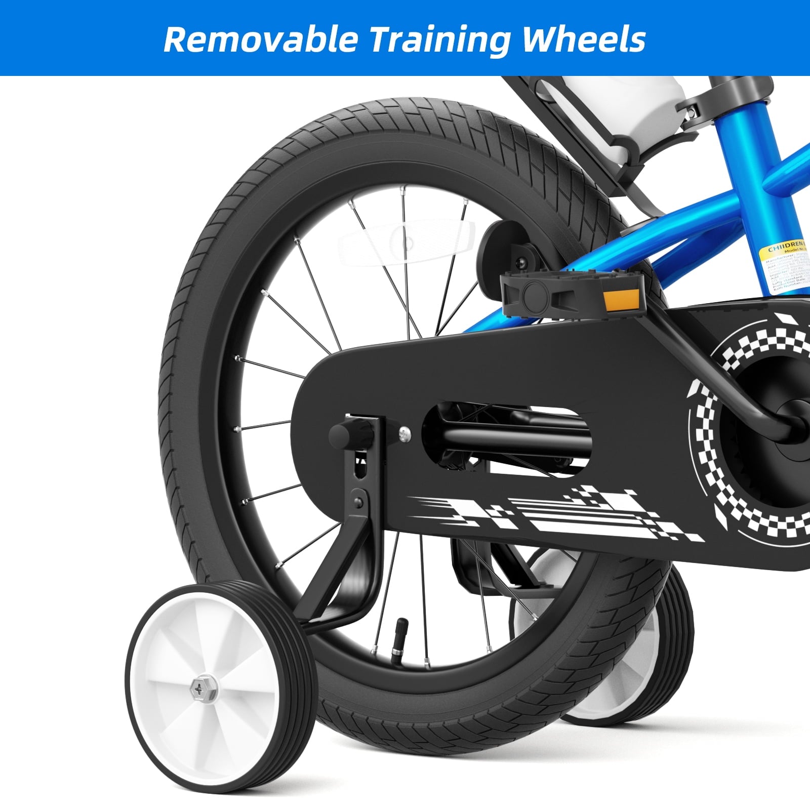 GLAF 12 14 16 Inch Boys Bike with Training Wheels & Water Bottle Holder, for Kids Ages 2-7 Years, Durable Construction, Green
