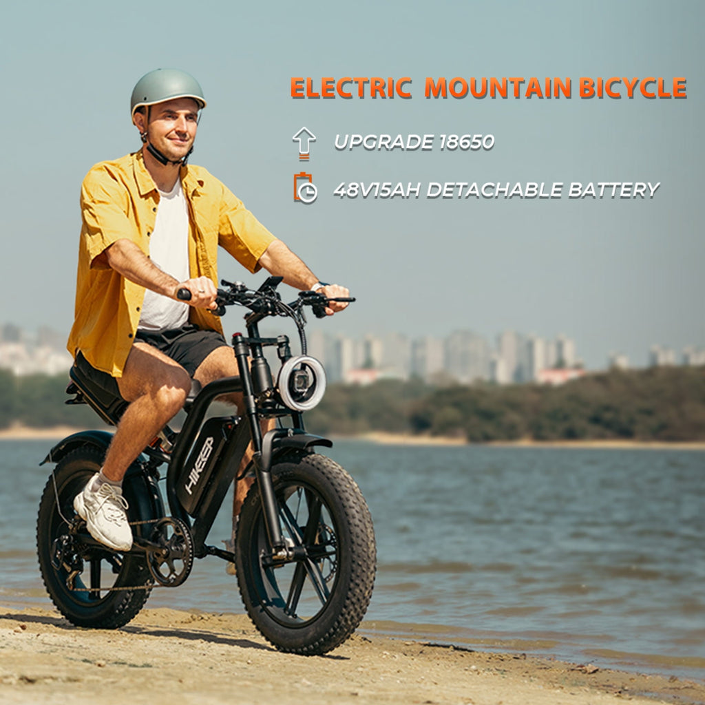 HiKeep 20 Fat Tire Electric Bike for Adults, 750W 1500W Peak Motor, 48V 17.5Ah Removable Battery E-Mountain, Full Suspension Dirt Ebike, UL2849