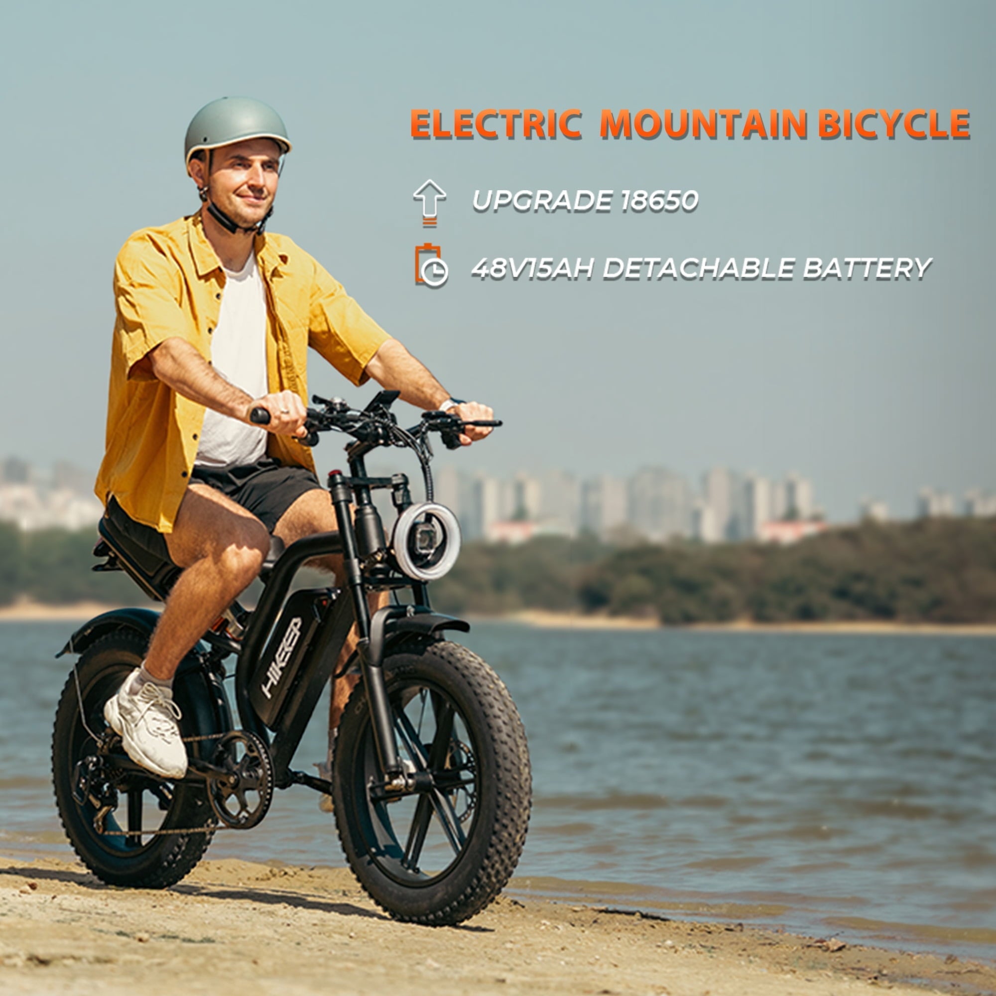 HiKeep 20 Fat Tire Electric Bike for Adults, 750W 1500W Peak Motor, 48V 17.5Ah Removable Battery E-Mountain, Full Suspension Dirt Ebike, UL2849