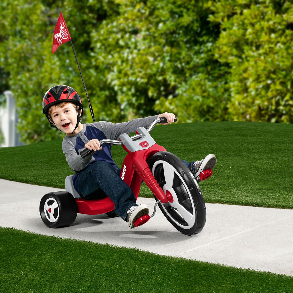 Radio Flyer Big Flyer Sport Tricycle with Adjustable Seat and Racing Design, Red, Ages 3 to 7 Years