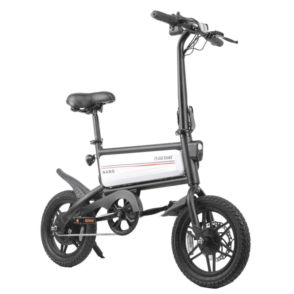 Gotrax Nano 14 Folding Adult Electric Bike,15.5mph 36V 350W Peak Foldable City Bike With LED Light,White
