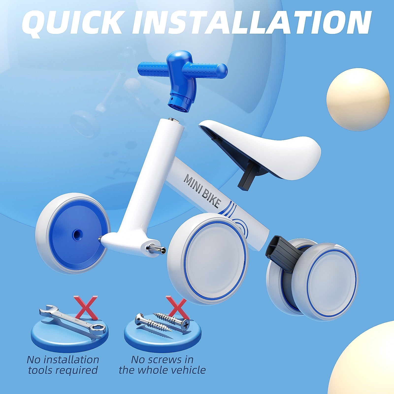 GLAF Baby Balance Bike for 12-36 Months , Toddler balance bike with 4 Wheels , Indoor & Outdoor Bike Riding Toy, First B-day Gift