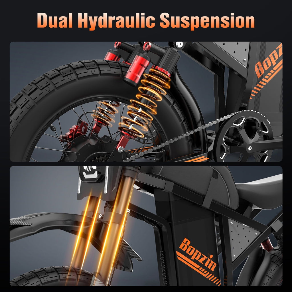 Electric Bike for Adults,1500W 35MPH,48V 20AH 30-80 Miles,20'' Fat Tire Mountain Bike with Rear Rack UL2849