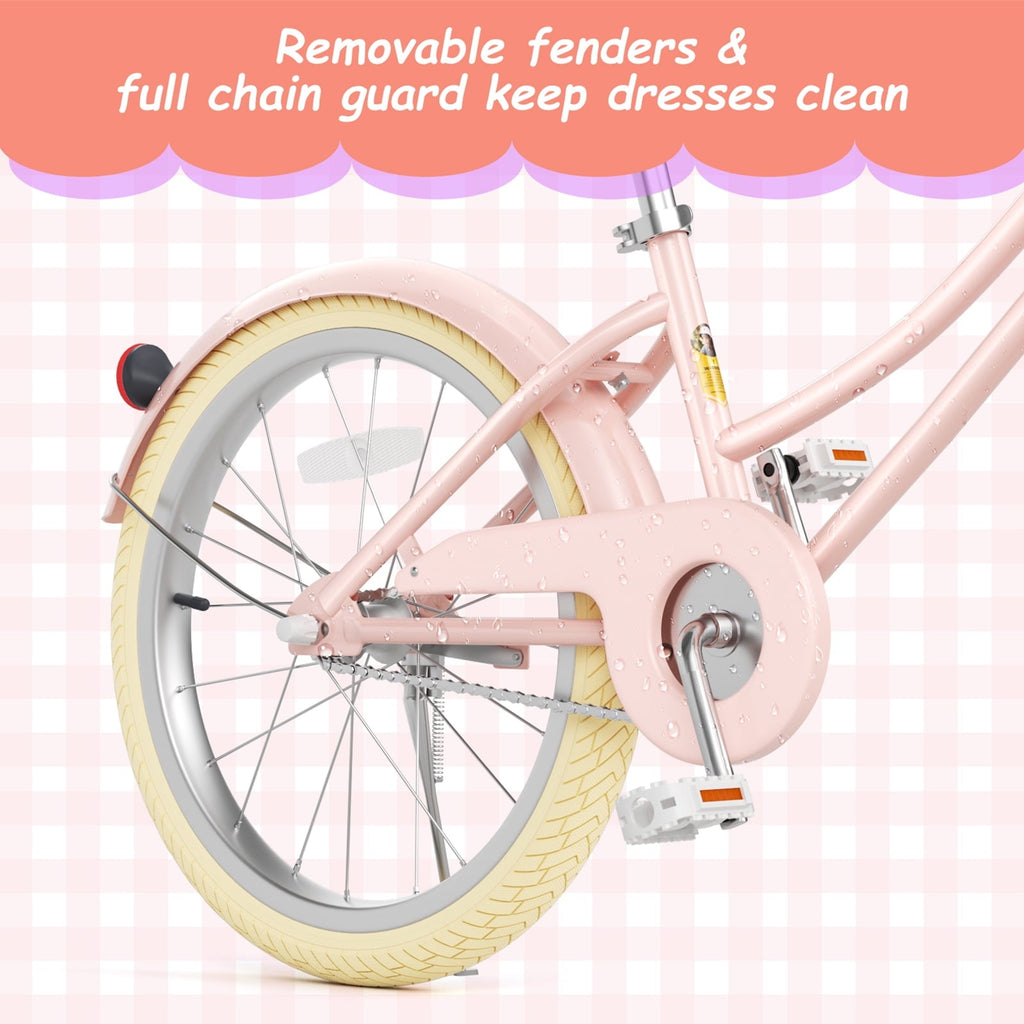 XJD 20 Inch Girls Bike for 6-12 Years Old Toddlers and Kids, Kid's Bicycle with Basket, Kid's Bike with Kickstand & Adjustable Seat Handlebar Height