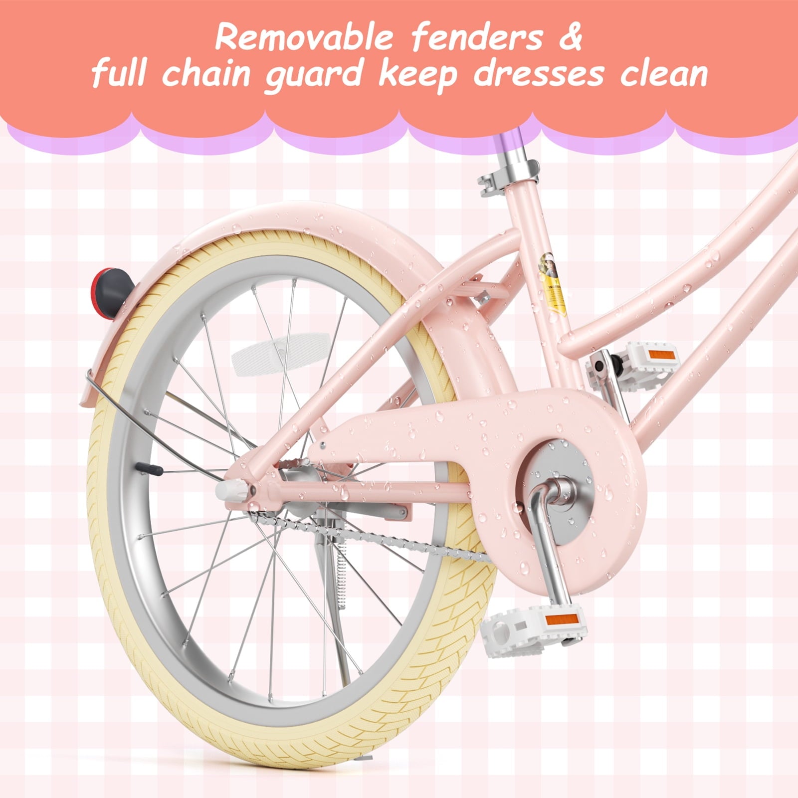 XJD 20 Inch Girls Bike for 6-12 Years Old Toddlers and Kids, Kid's Bicycle with Basket, Kid's Bike with Kickstand & Adjustable Seat Handlebar Height