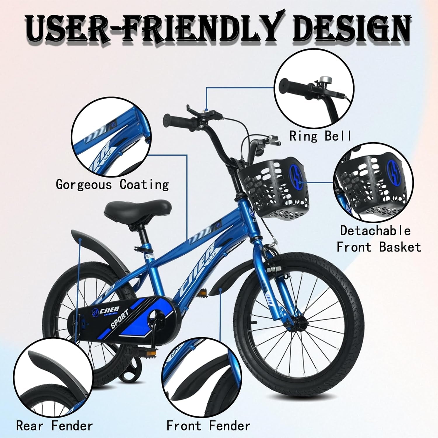14 Kids Bikes for Girls and Boys, DEYGIA Kids' Bicycles with Training Wheels, Ages 3-5 Years