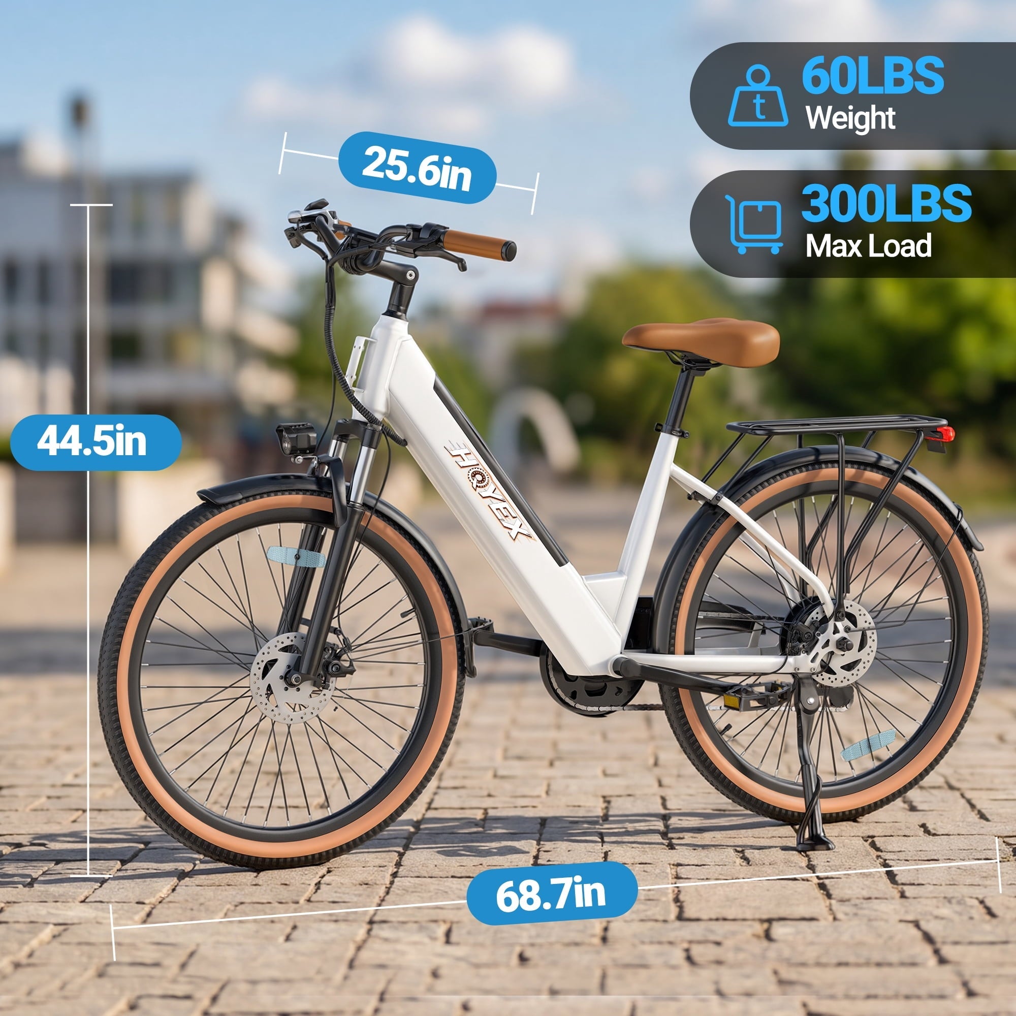 HQYEX HQ26 Electric Bike, 26 Inch Tire 1500W Powerful Brushless Motor Ebike, 48V 11AH Removable Rechargeable Battery, 7-Speed Gear Shift Electric Bicycle, Comfortable City Commuter E Bike for Adults