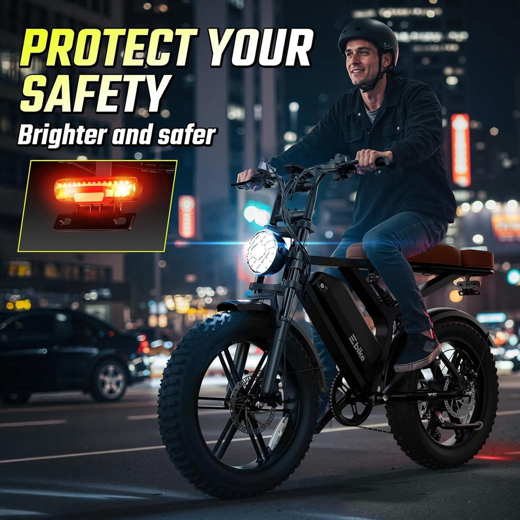 TST Electric Bike for Adults, 48V/15AH Battery, 20x4 Fat Tire, 750W Motor Off-Road E Biker, UL2849