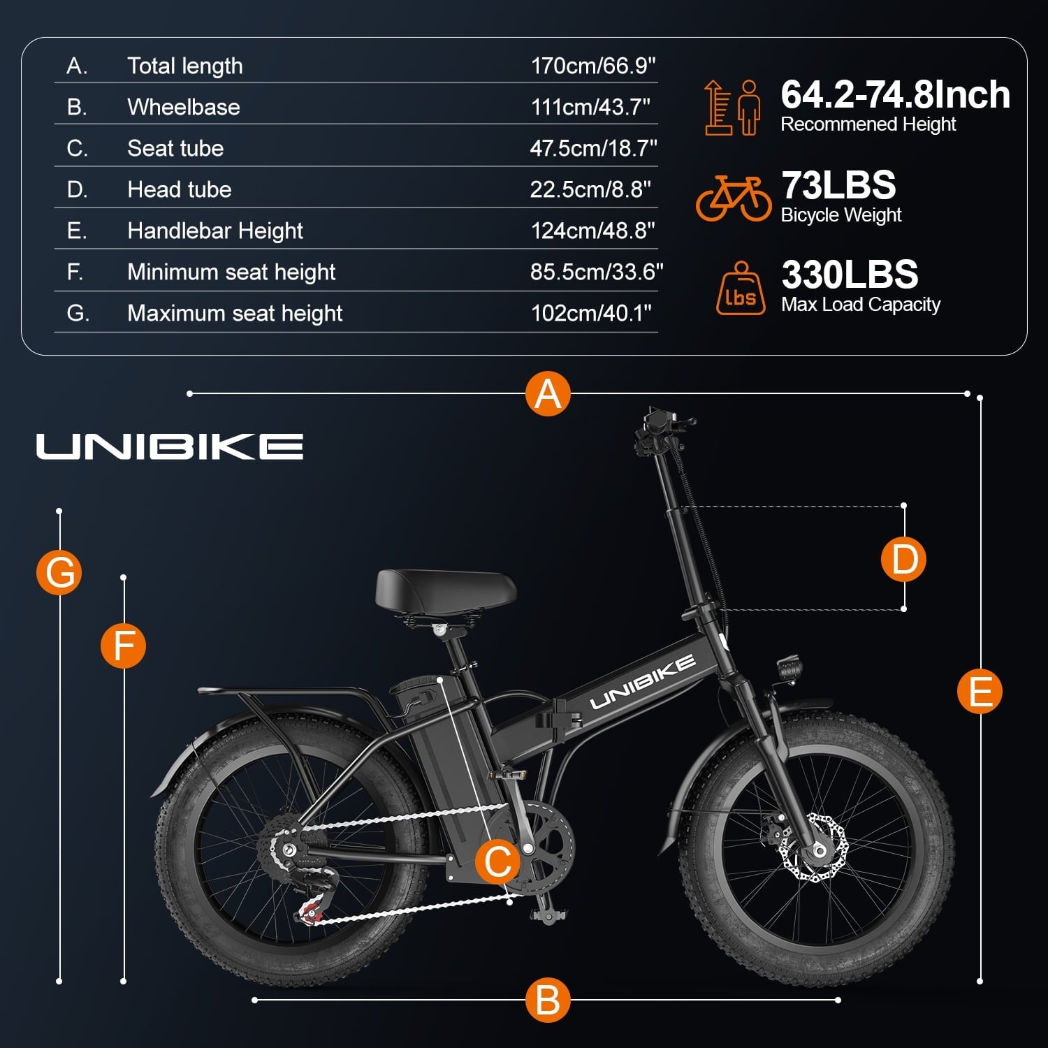 Aairsk 748 Peak Motor Ebike for Adults, 48V 15Ah Electric Bike for Men Women, 20'' Fat Tire Foldable Electric Bicycle for Snow Off-Road Commuter Mountain E-Bike