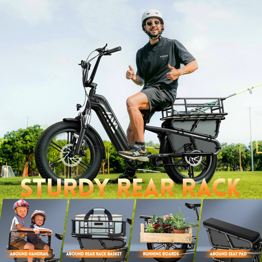 TST Electric Bike, 1500W E-Mountain Bike, 48V/15AH Removable Battery UL2849, Max Range 80Miles, 20 Fat Tire Ebike, 28mph Fast Cargo Ebikes, Electric Bicycle