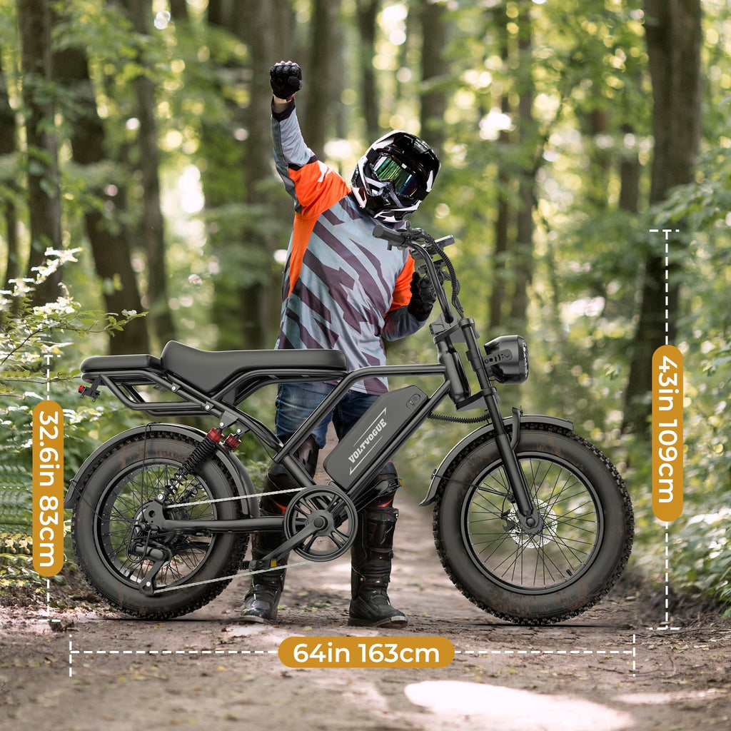 VOLTVOGUE BK-20 Adult Electric Bike, 1500W Brushless Motor, 20 Fat Tire 48V 960Wh Ebike, 31MPH Top Speed Dual Suspension