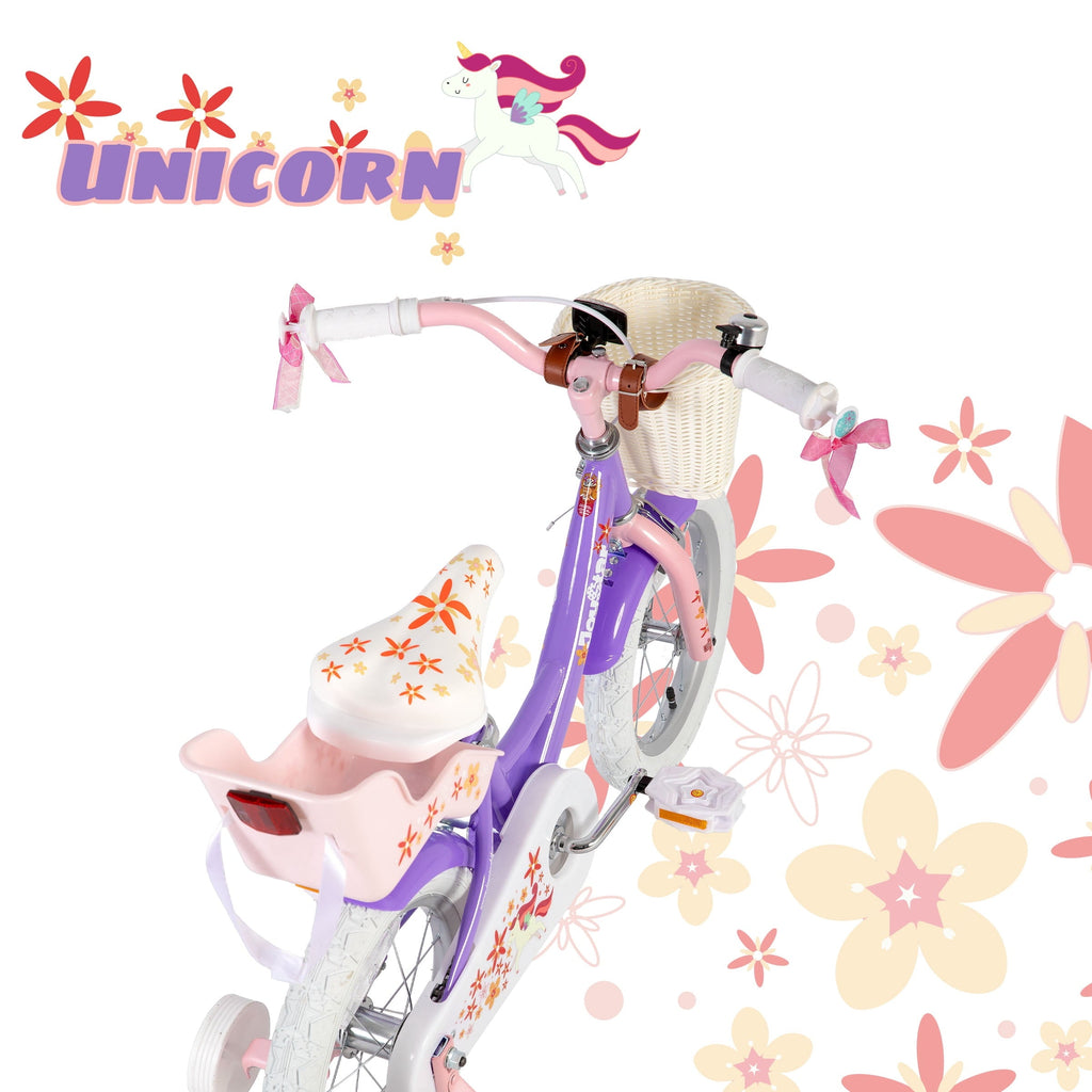 Joystar Unicorn 12inch Girls' Bike, Purple