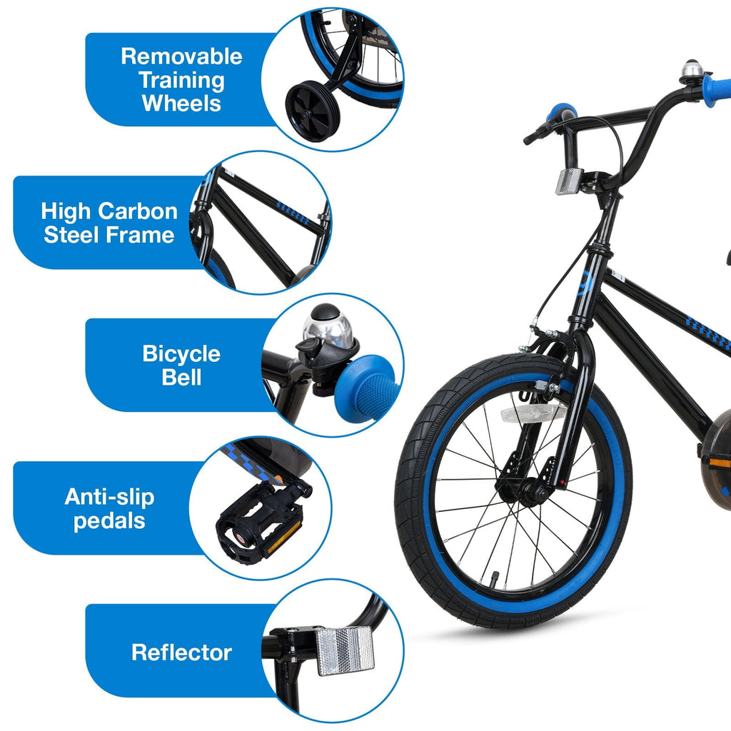 Hykolity Kids Bike Boy Girl Bicycle 16 inch for Children Age 4-6 Height 38-48 Child Sport Bike BMX Handbar includes Training Wheel White