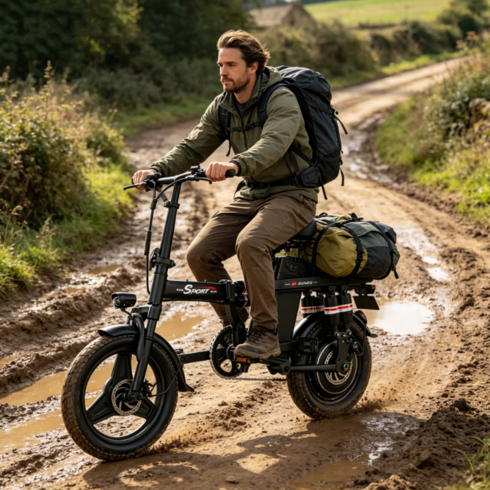 ASKGO F9 Adult Folding Electric Bike, 1200W 25 MPH 25 Miles, 48V 13Ah Removable Battery, Meets Daily Commuting,Going Out and Playing,Give the best gift,Folding Ebike for Adult with Two Seats .UL2849
