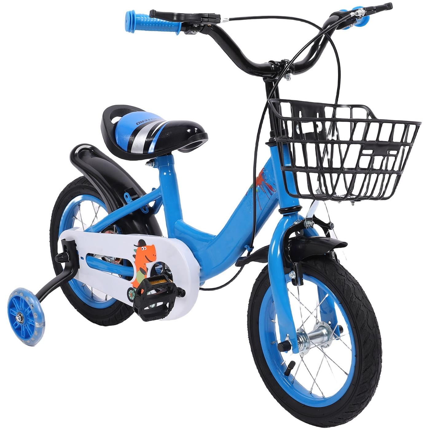 12 inch Kids Bike with Training Wheels, Children Bike with Adjustable Handlebar, Kids Bicycle for Boys Girls Toddlers Age 3-5, 2-in-1 Red Toddler Bike