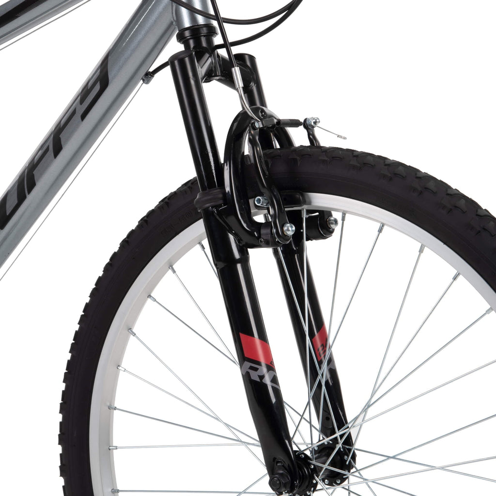 Huffy 24” Rock Creek Mountain Bike, Fits Riders 58” - 70”, Gray, Youth, Boy's
