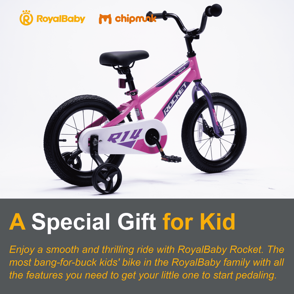RoyalBaby Rocket Kids 14-Inch BMX Training Wheel Bicycle,Blue