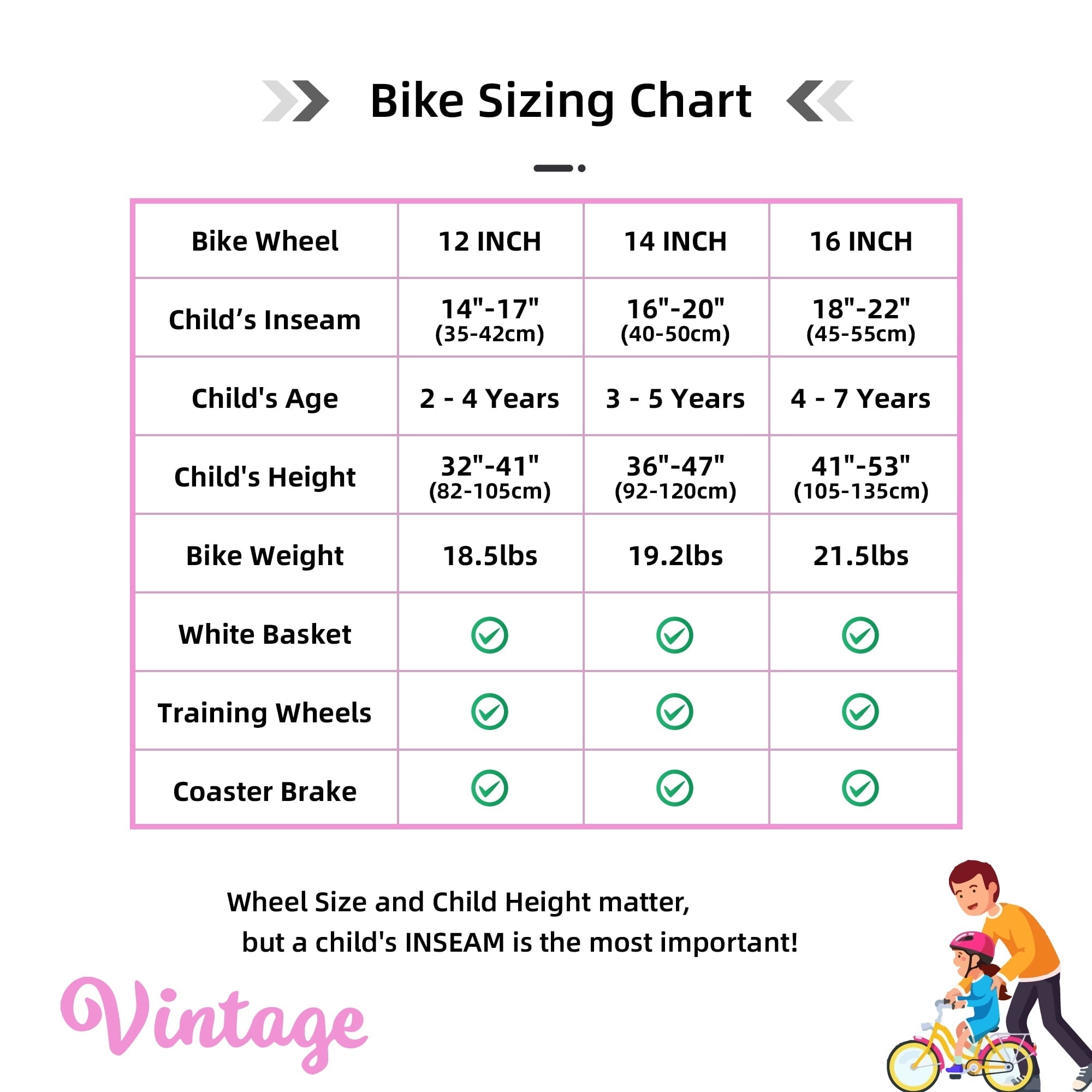 JOYSTAR Vintage Kids Bike with Basket & Training Wheels,12 14 16 20 24 Inch Kids Bike for 2-14 Years Old Girls & Boys, Green
