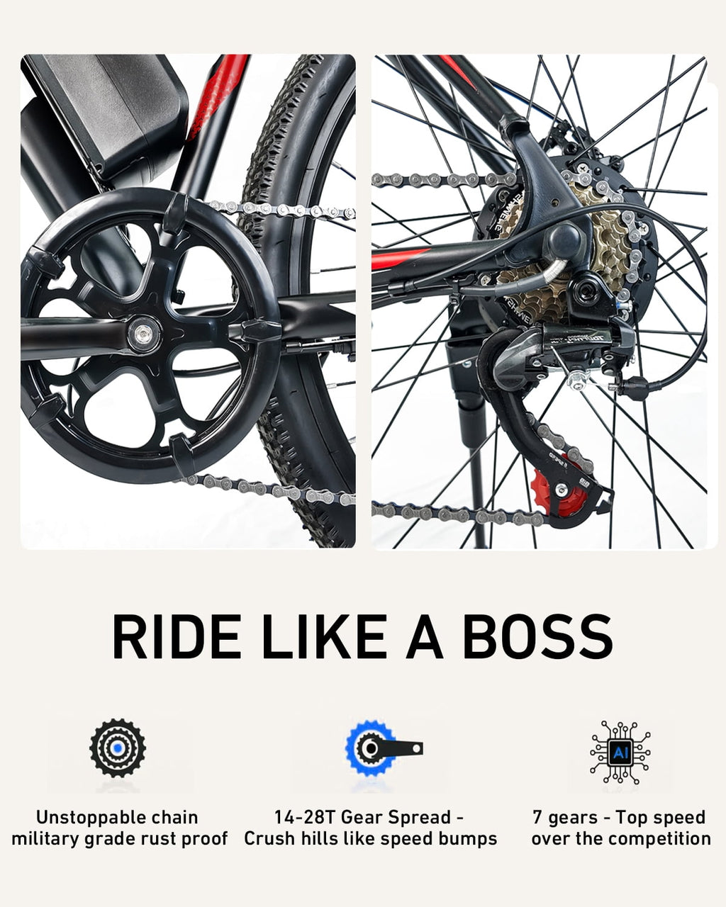 26 Electric Bike for Adults, 500W Motor, 36V Removable Battery, 25MPH & 35 Miles Range, UL2849 Certified, Dual Suspension Commuter Ebike