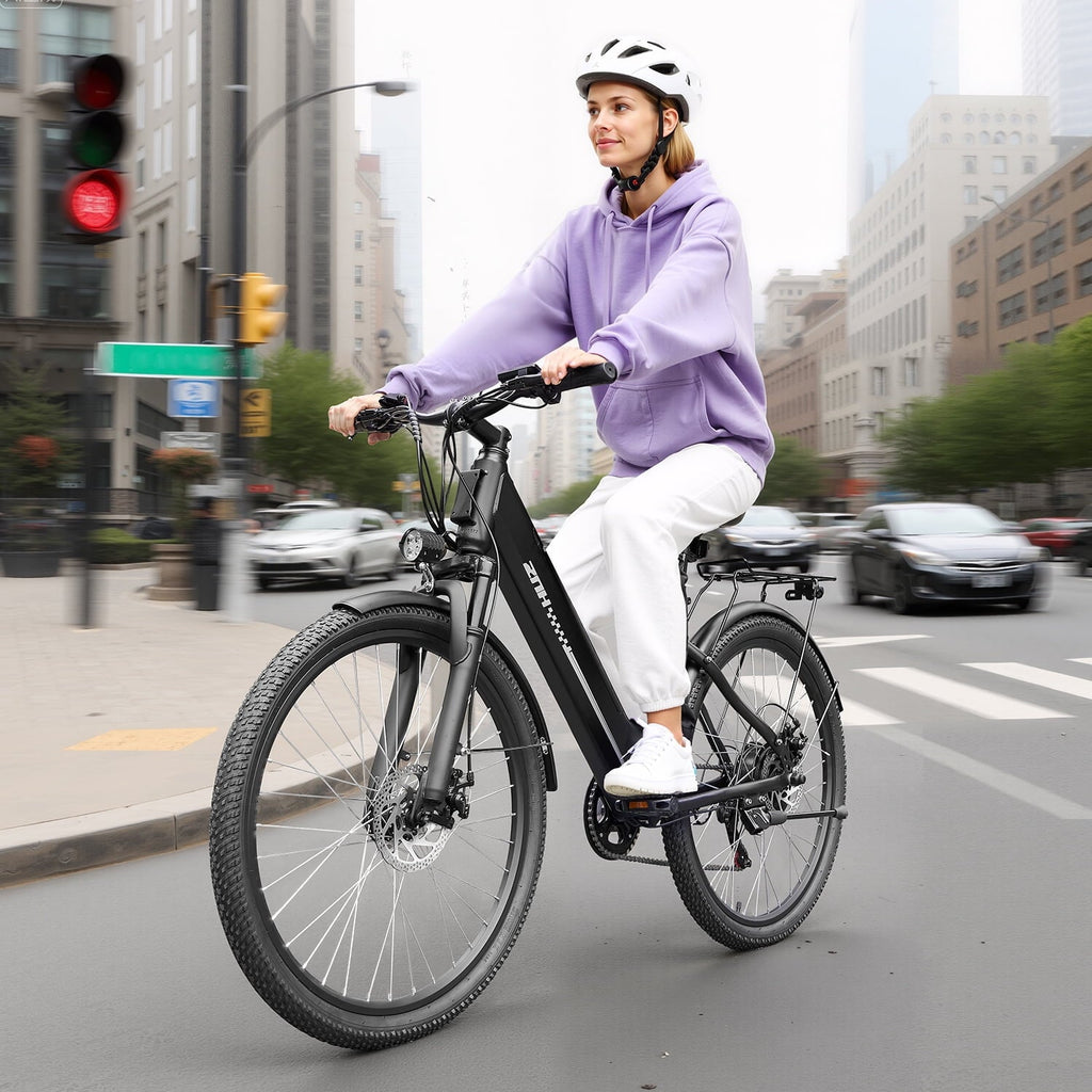ZNH 26Low Step Commuter Electric Bike for Adults|750W Powerful Motor Adult Electric Bicycles Max 20mph|48V 13Ah Removable Battery Women City Ebike|UL2849|Black