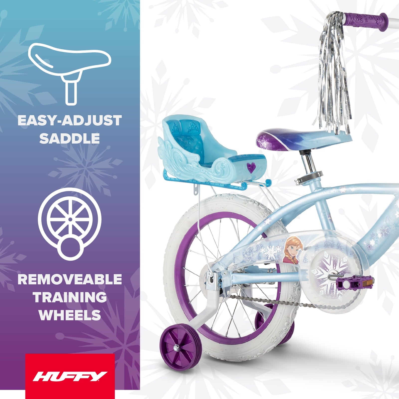 Huffy 16 Disney Frozen Kids' Bike, Fits Riders 42-48, Blue, Youth, Girl's