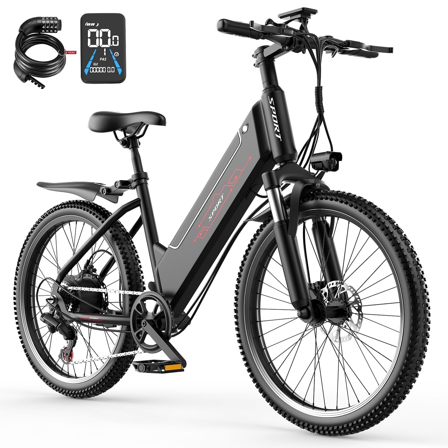 F26-1500W Off-Road Electric Bike, 26 Tire 55 Miles Electric Bike ,48V 10.5 Internal Battery, Top Speed 30MPH, Professional 7 Speed  .Adult electric bicycle .UL2849