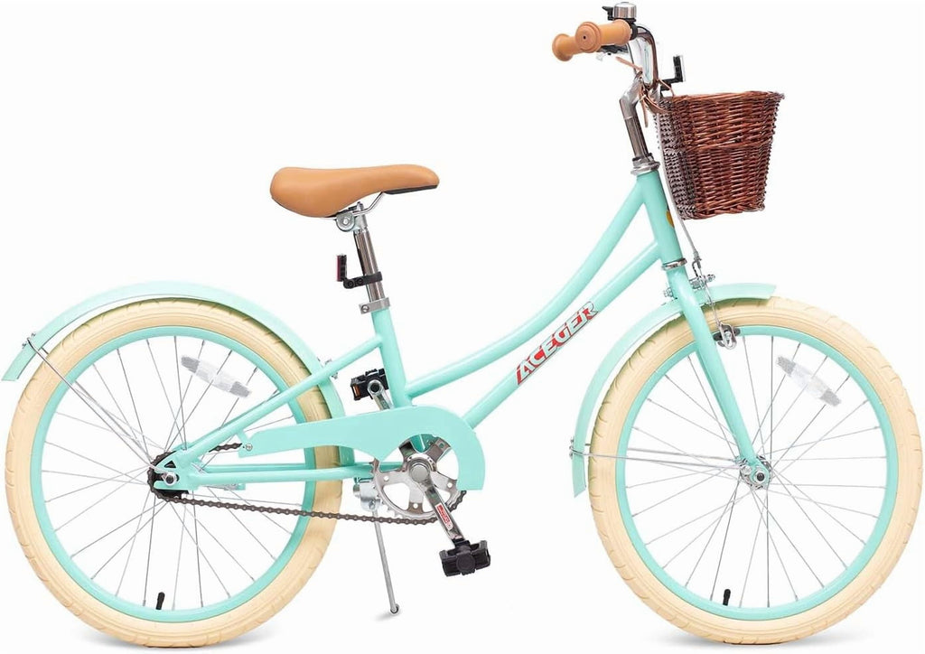 ACEGER 16 Inch Girls Bike with Basket, Purple, Training Wheels, Ages 4-8