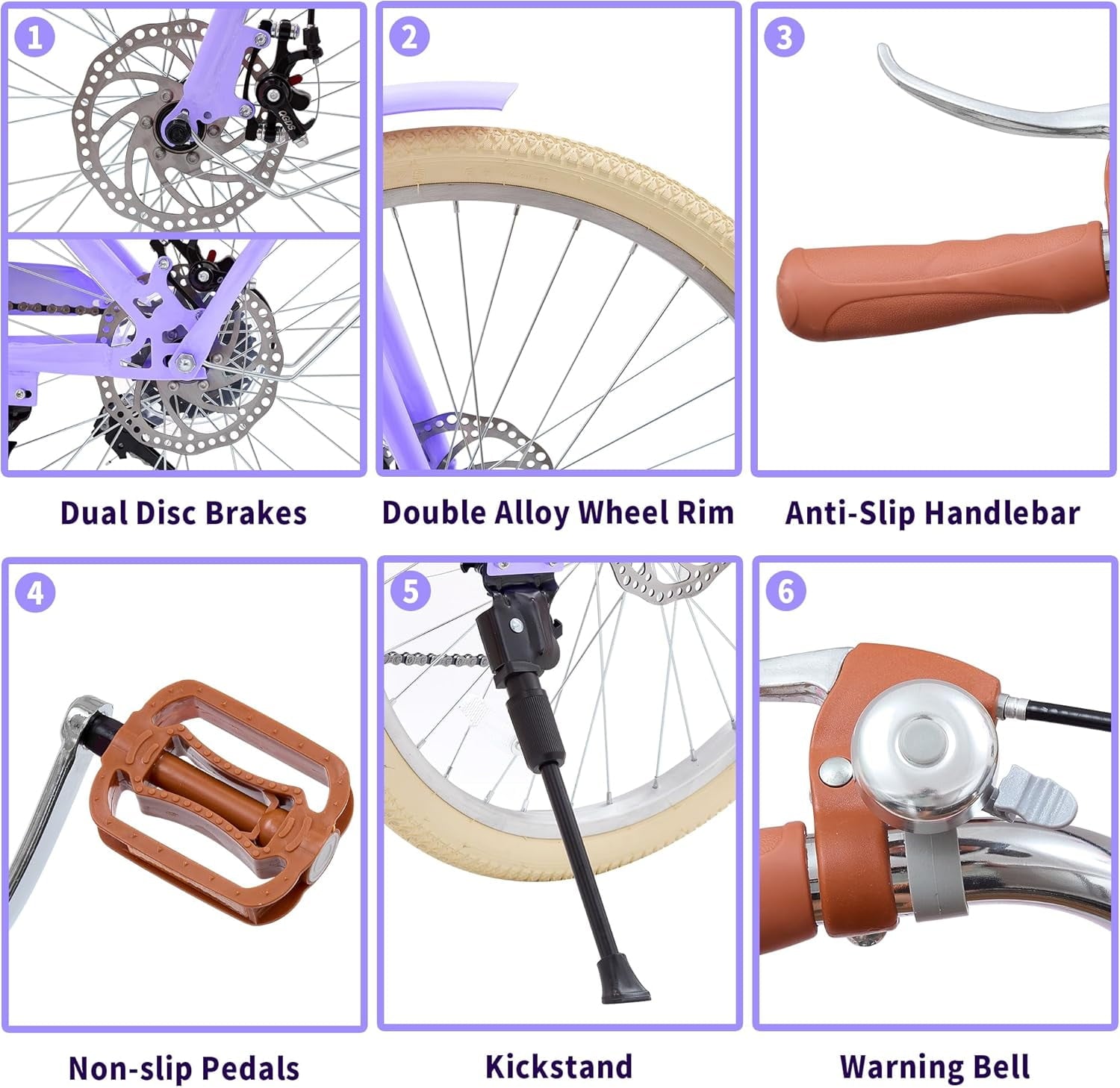 24 Beach Cruisers for Women, Pipleo Bikes for Women with Rattan Basket, 7-Speed & Step-Through Frame