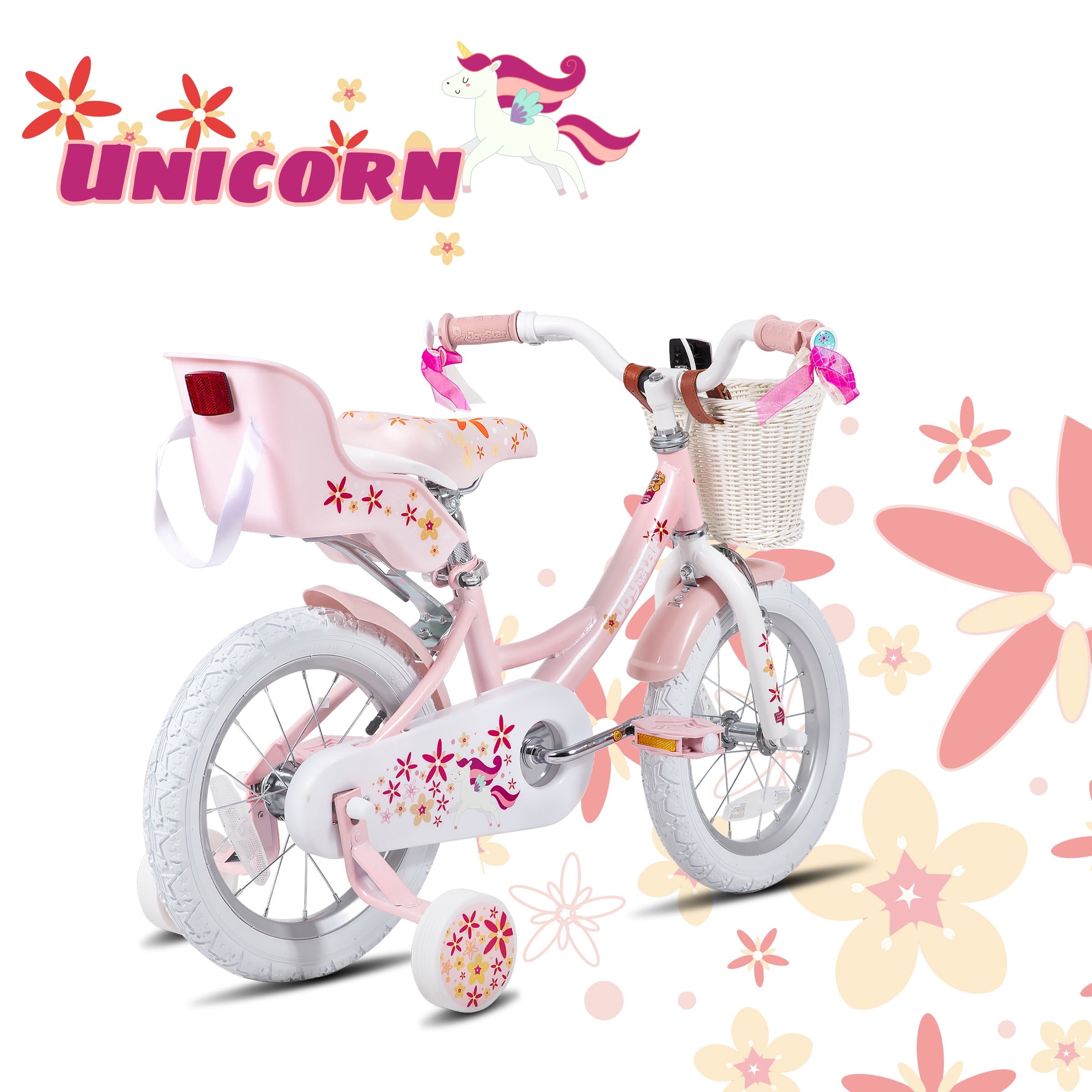 Joystar Unicorn 12inch Girls' Bike, Mint Purple